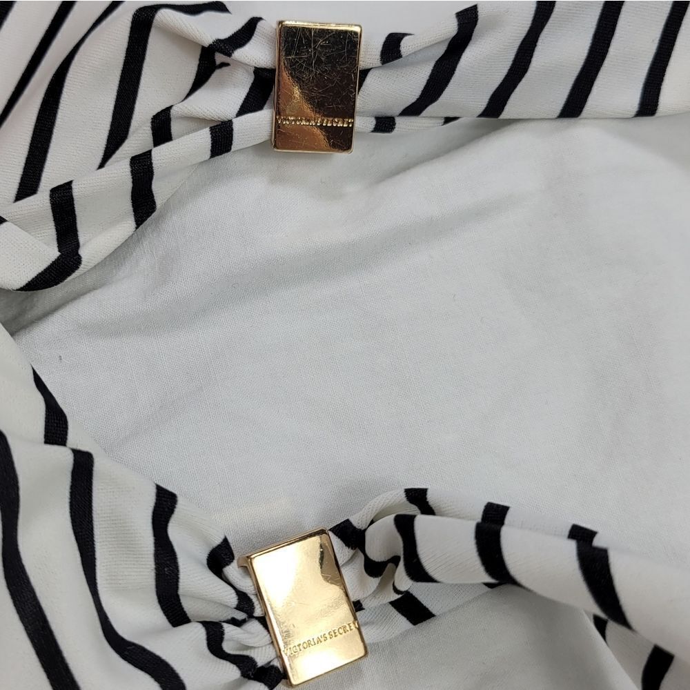 Victoria's Secret White Swimsuit with Black‎ Stripes Women's Size 32A XS - Picture 7 of 9